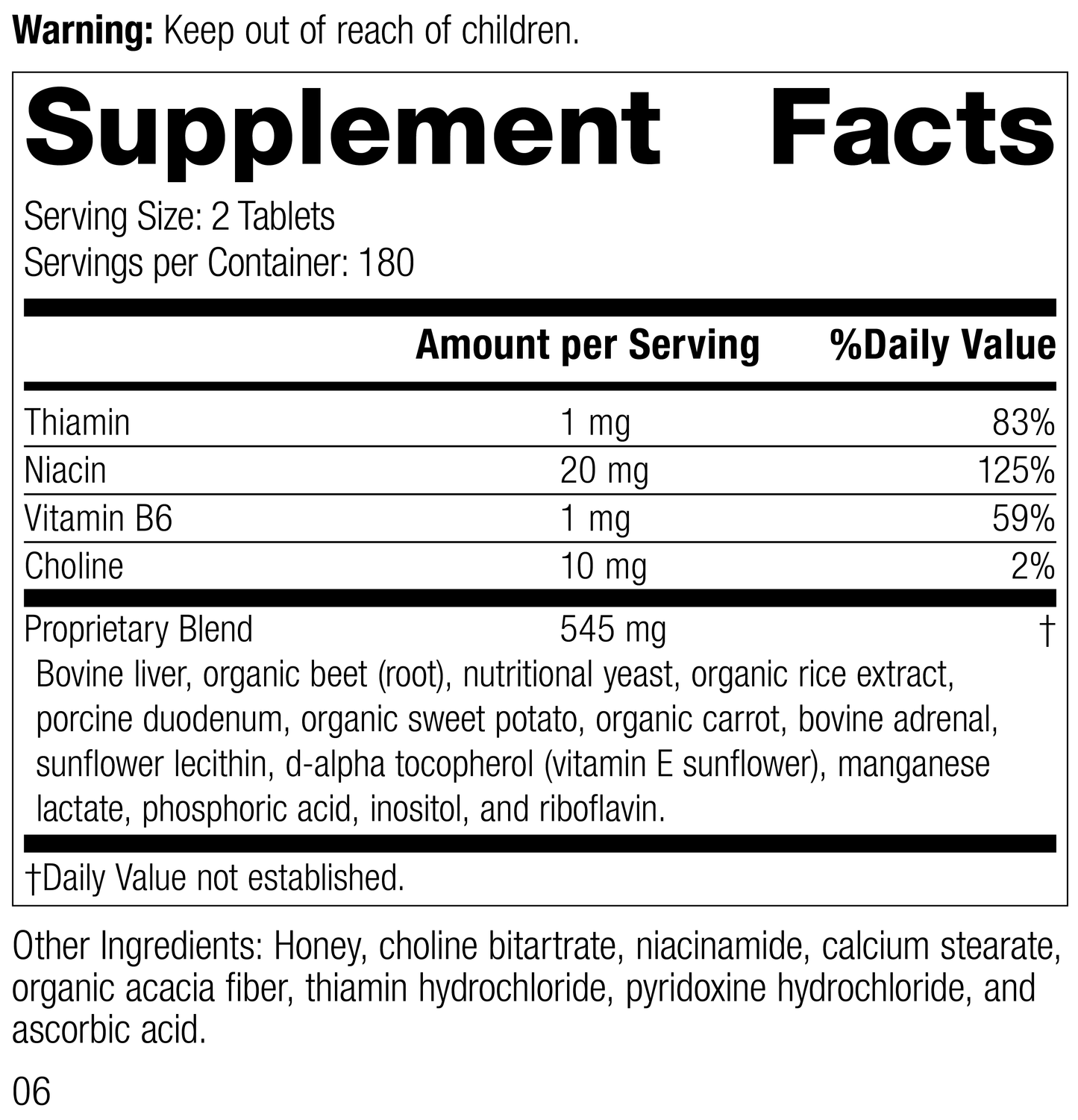 Cataplex® B - GF, 360 Tablets - Standard Process Inc