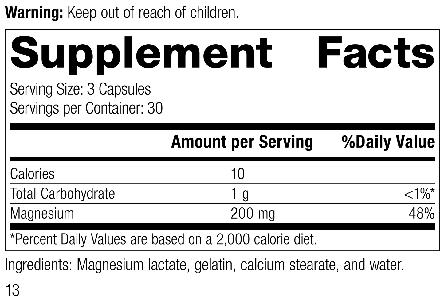 Magnesium Lactate, 90 Capsules - Standard Process Inc