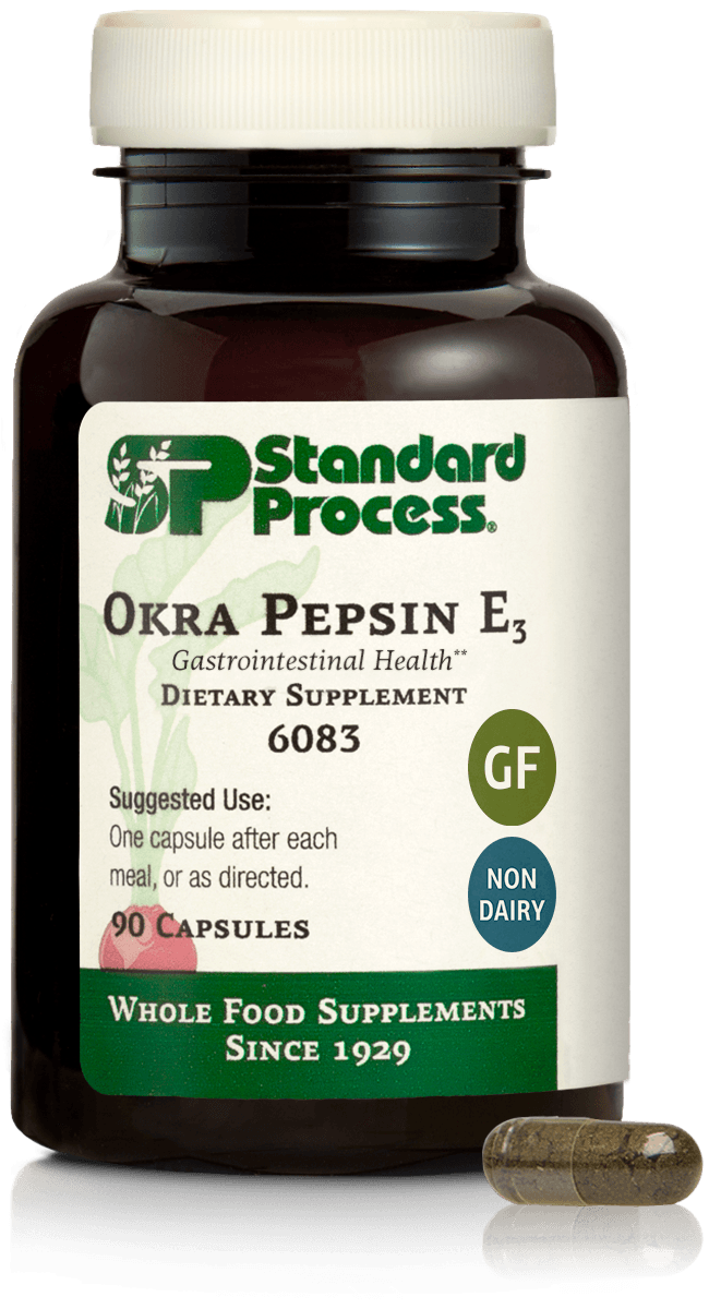 Okra Pepsin E3, 90 Capsules - Standard Process Inc