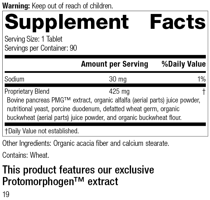 Pancreatrophin PMG®, 90 Tablets - Standard Process Inc