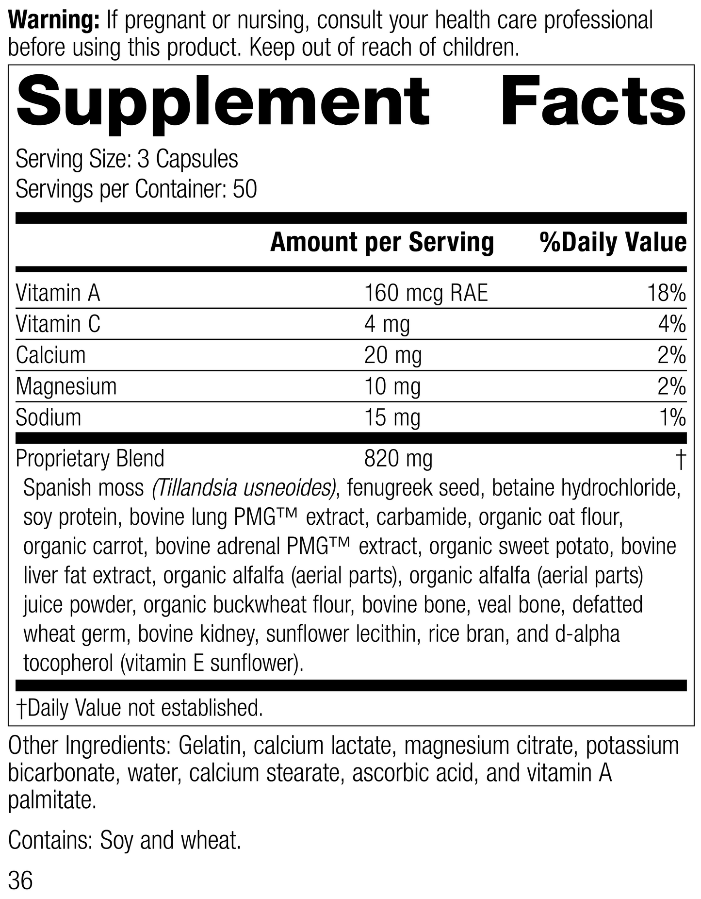 Allerplex®, 150 Capsules, Rev 34 Supplement Facts
