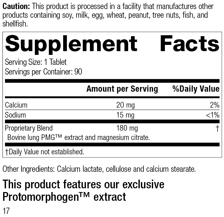 Pneumotrophin PMG®, Rev 16 Supplement Facts