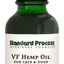 Image of a bottle of liquid VF Hemp Oil from Standard Process Veterinary Formulas next to a dropper that is included with the bottle.