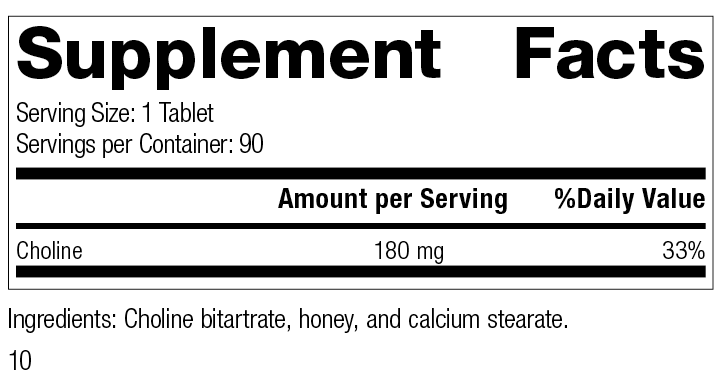 Choline, 90 Tablets - Standard Process Inc