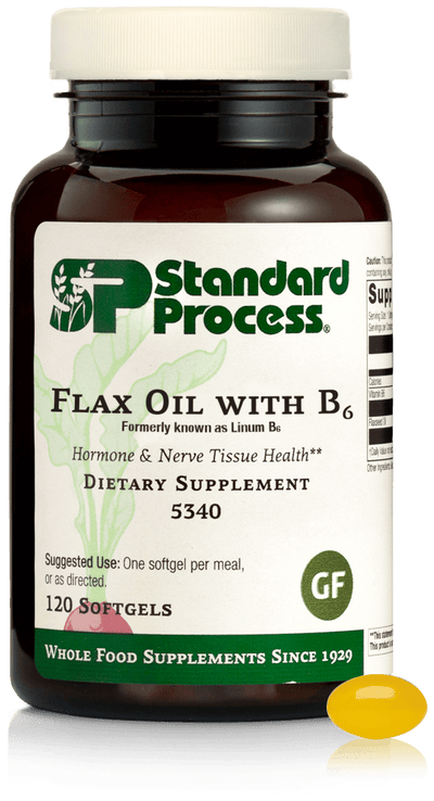 Flax Oil with B6, 120 Softgels - Standard Process Inc