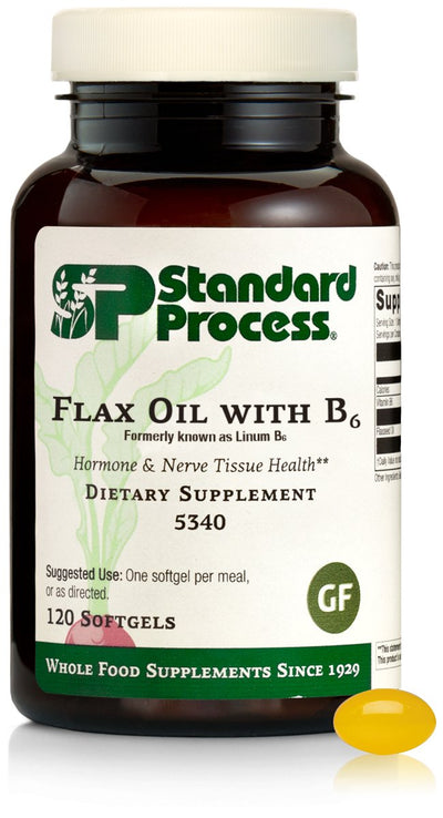 Flax Oil with B6 formerly known as Linum B6, 120 Softgels - Standard Process Inc