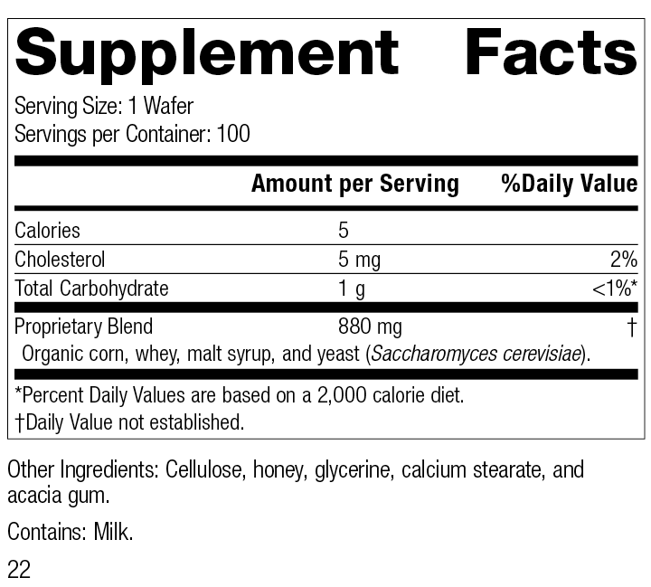 Lactic Acid Yeast™, 100 Wafers - Standard Process Inc