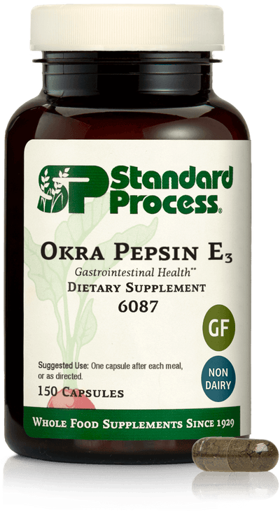 Okra Pepsin E3, 150 Capsules - Standard Process Inc