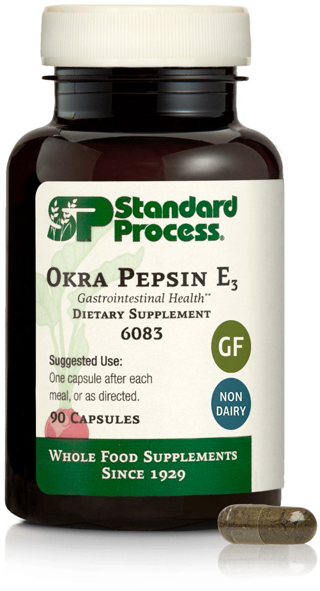 Okra Pepsin E3, 90 Capsules - Standard Process Inc