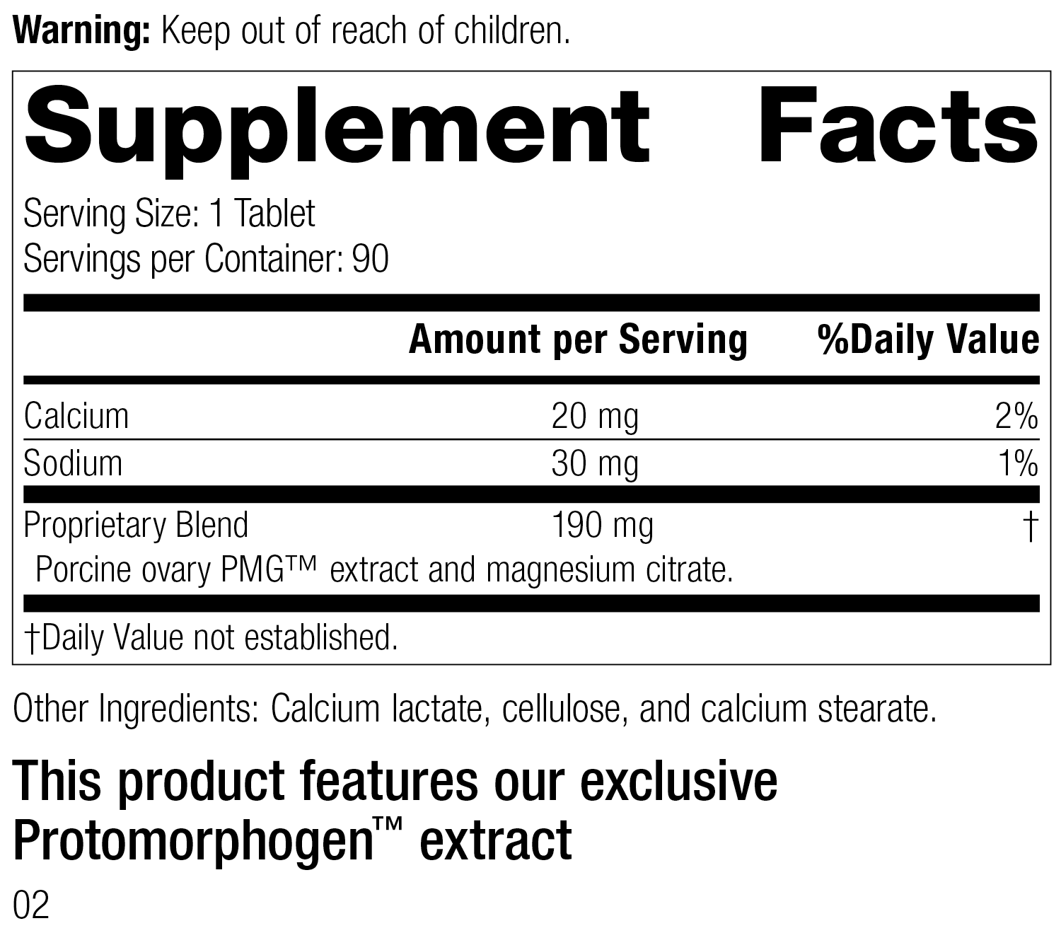 Ovatrophin P PMG™, 90 Tablets - Standard Process Inc