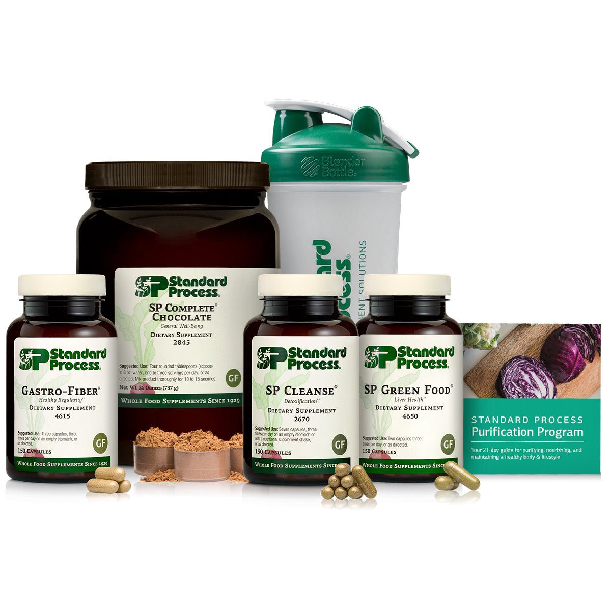 Purification Product Kit with SP Complete® Chocolate and Gastro - Fiber®, 1 Kit with SP Complete Chocolate and Gastro - Fiber - Standard Process Inc