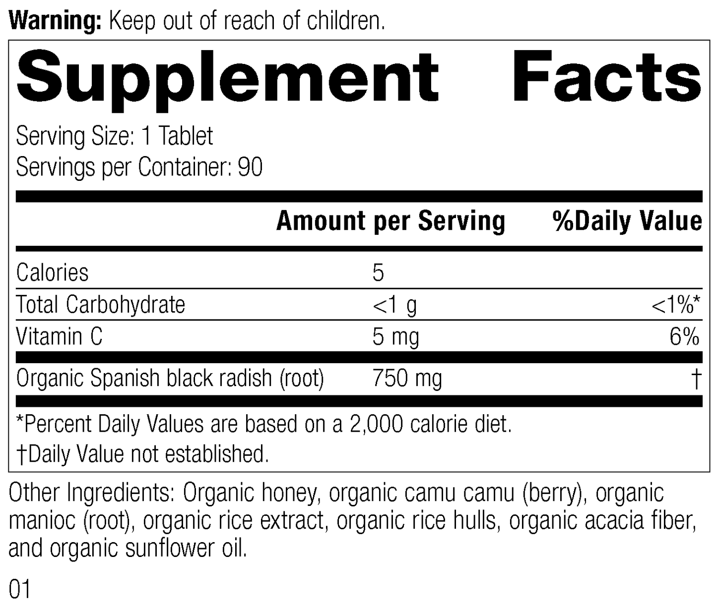 Spanish Black Radish, 90 Tablets - Standard Process Inc