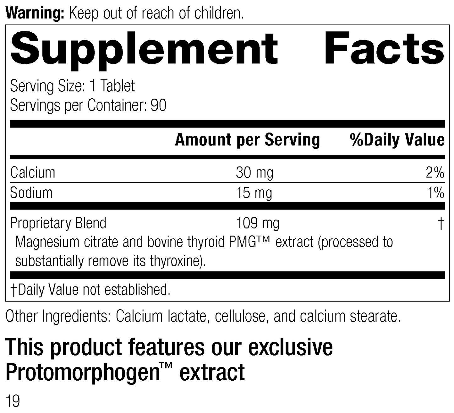 Thytrophin PMG®, 90 Tablets - Standard Process Inc