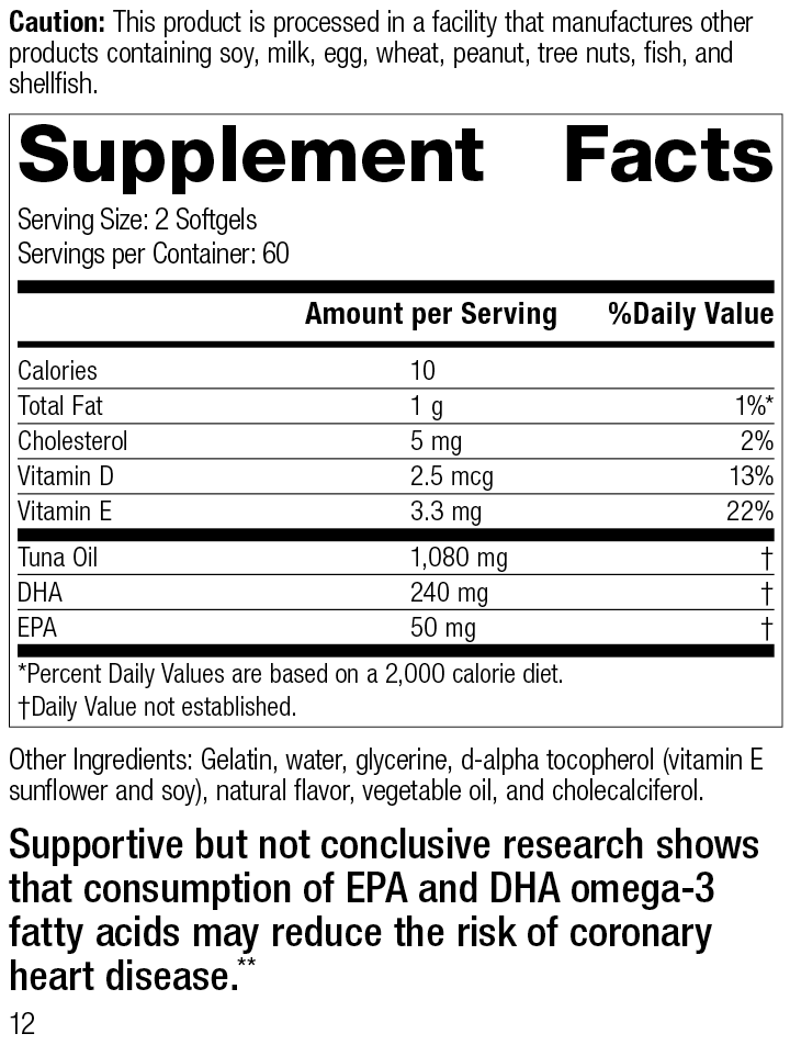 Tuna Omega - 3 Chewable, 120 Softgels - Standard Process Inc