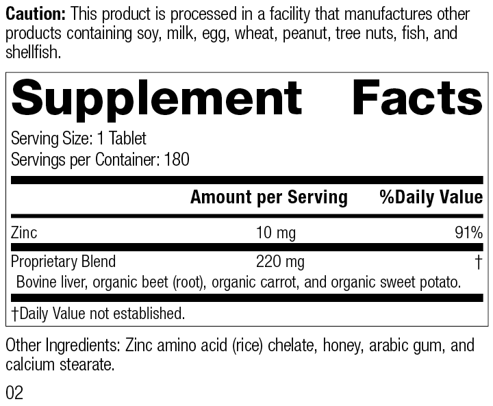 Zinc Chelate™, 180 Tablets - Standard Process Inc